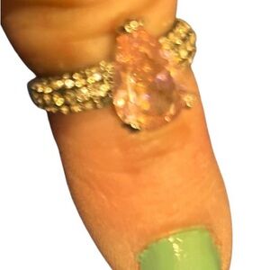 Elegant Gold and Silver Teardrop Ring